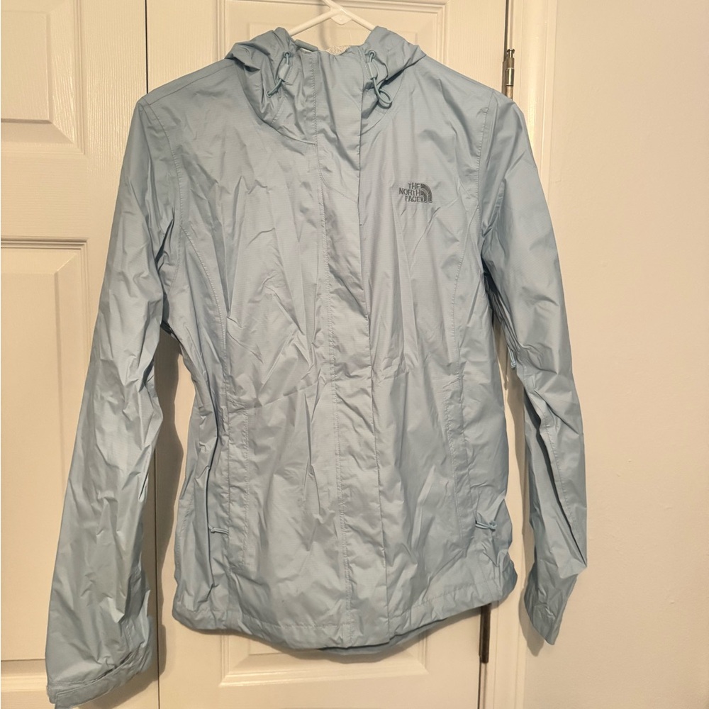 North Face Women's Light Blue Rain Jacket